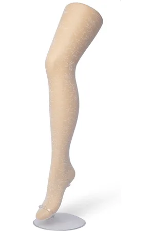 Bonnie Doon Kinder Panty met Bloemen maat 140/158 M - Meisjes Panty - Prachtig Bloem Motief - Chique - Feestelijk - Feestdagen - Kids Panty - Zeer Comfortabel - Gebroken Wit - Crème - Ivory - BP203902.250