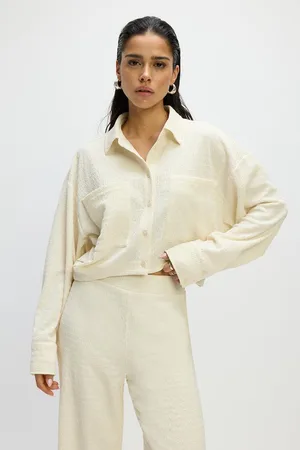 Refined Department Blouse Knittted Cropped Blouse Lyloe R2503954683 003 Creamy White Dames