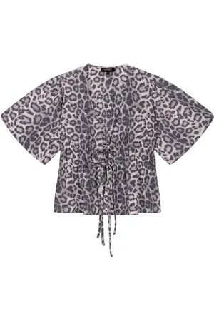 Refined Department Blouse Puffed Shoulder Blouse Poppy R2503937673 850 Leopard Dames