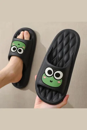 Merkloos Zomer Strand Glijbanen Badkamer Anti-Slip Thuis Teenslippers Cartoon Kikker Zachte Sandalen