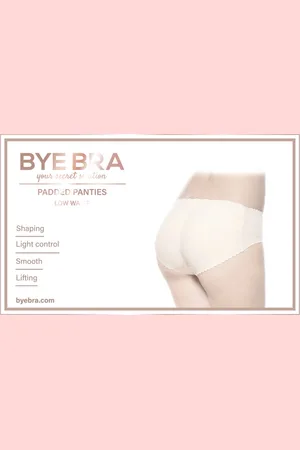 Bye Bra Naadloze Gewatteerde Slip, Lage Taille, Butt Lift, Butt lifter ondergoed, , L