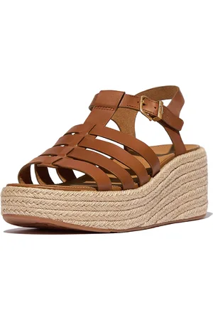 FitFlop Platfforms Espadr. Leather Fisherman Wedge Sandals