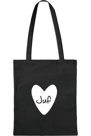 Merkloos Katoenen tas juf hart