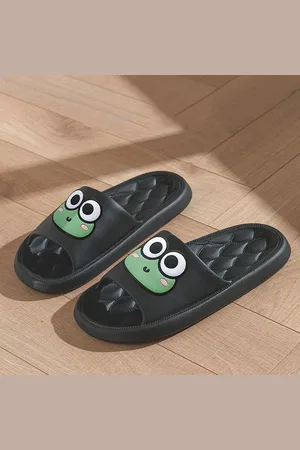 Merkloos Zomer Strand Glijbanen Badkamer Anti-Slip Thuis Teenslippers Cartoon Kikker Zachte Sandalen