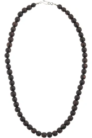 Behave – Ketting met houten kralen – 1.1 cm – 62 cm – Donkerbruin