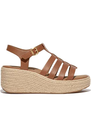 FitFlop Platfforms Espadr. Leather Fisherman Wedge Sandals