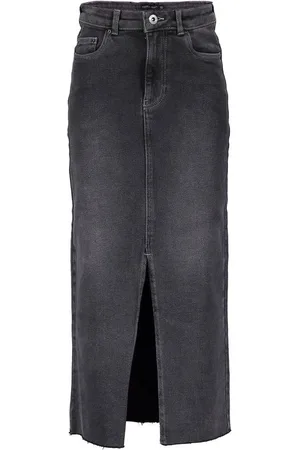 Frankie & Liberty Meisjes rok - Denim Maxi Skirt - Off Black Denim