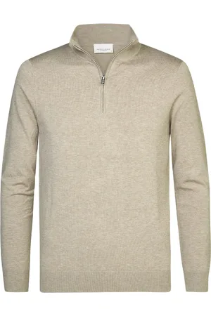 Profuomo Half Zip Pullover Luxury Beige