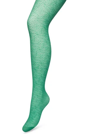 Bonnie Doon Grafische Panty 40 Denier Fel Groen Dames maat L/XL - Grafisch - Print - Gladde Naden - Maximaal Draagcomfort - Chique Panty - Feestelijk - Eclectic Tights - - BP221911.257
