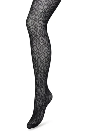 Bonnie Doon Grafische Panty 40 Denier Zwart Dames maat S/M - Grafisch - Print - Gladde Naden - Maximaal Draagcomfort - Chique Panty - Feestelijk - Eclectic Tights - - BP221911.101