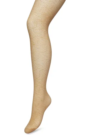 Bonnie Doon Grafische Panty 40 Denier Licht Bruin Dames maat L/XL - Grafisch - Print - Gladde Naden - Maximaal Draagcomfort - Chique Panty - Feestelijk - Eclectic Tights - Huidskleur - Bruin - Beige - - BP221911.275
