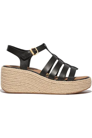 FitFlop Platfforms Espadr. Leather Fisherman Wedge Sandals