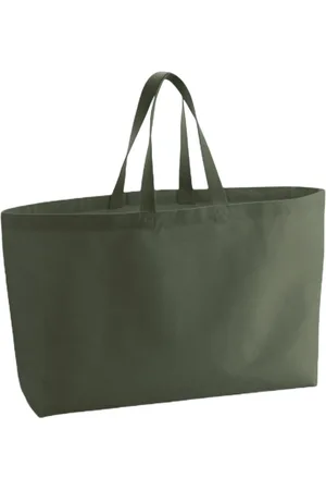 Merkloos Oversized canvas tote | oversized bag | shopper | beach bag | strandtas | | green
