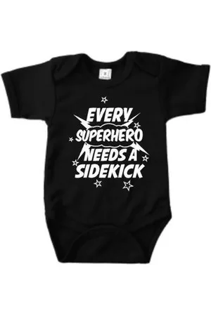 Merkloos Baby Romper Every Superhero needs a sidekick-maat 62