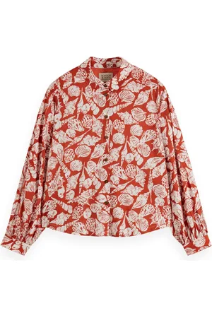 Scotch&Soda Printed balloon sleeve shirt Dames Blouse
