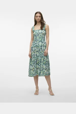 VERO MODA VMMENNY SL SMOCK CALF DRESS WVN GA - Dames - Maxi jurken