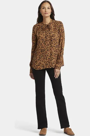 NYDJ Tie-Neck Blouse Dierenprint