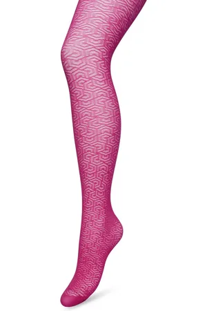 Bonnie Doon Grafische Panty 40 Denier Fel Roze Dames maat L/XL - Grafisch - Print - Gladde Naden - Maximaal Draagcomfort - Chique Panty - Feestelijk - Eclectic Tights - - BP221911.339
