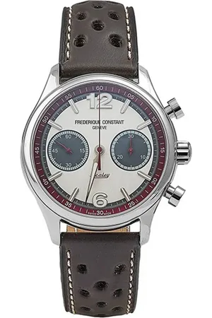 Frederique Constant Vintage Rally Healey Limited Edition FC-397HSG5B6 Horloge - Leer - Grijs - Ø 42 mm