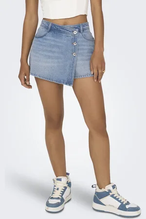 ONLY Lesly Denim Wrap Skort Dames
