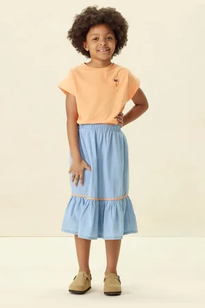 Sissy-Boy Lichtblauwe denim midi rok
