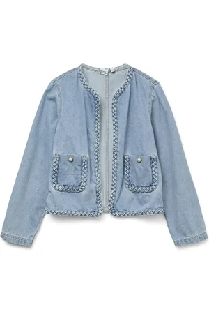 VERO MODA Jas Vmhenriette Ls Braided Denim Jacket 10329293 Light Blue Denim Dames