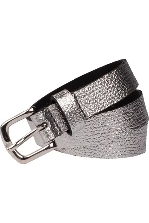 LEGEND Dames - Leren Riem - Silver - 80 cm
