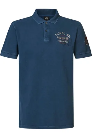 Petrol Industries Heren Artwork Polo Meander - Blauw