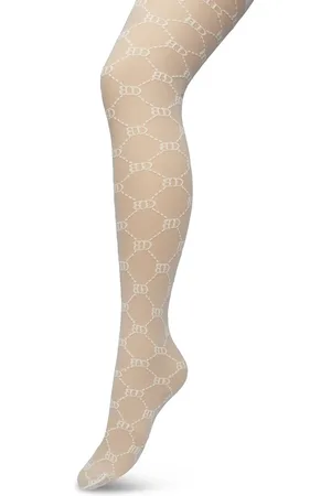 Bonnie Doon Geruite Panty 60 Denier Wit Dames maat S/M - BD logo - Ruitjes Patroon - Print - Gladde Naden - Maximaal Comfort - Tights - Chique Panty - Feestelijk - Off White - Ivoor - Crème - Gebroken Wit - - BP221901.250
