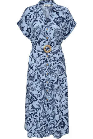 ONLY ONLJAKIRI LINEN SS MIDI SHIRT DRESS WVN - Dames - Maxi jurken