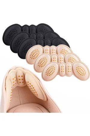 Merkloos 6 paar hielkussentjes voor schoenen, hielgrepen voeringkussentjes inzetstukken voor losse schoenen, hoge hak comfortkussentjes mannen vrouwen, antislip hielgrepen-hielkussentje (beige + zwart)