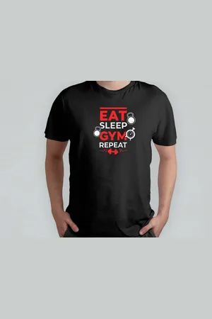 Build Your Brand Eat Sleep Gym Repeat - T Shirt - GymLife - FitnessJourney - NoPainNoGain - LiftHeavy - SportschoolLeven - TrainenMetPassie - FitnessReis - ZwaarTillen