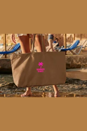 Merkloos Beach Bag | standtas | oversized beach bag | tote bag | summer vibes | neon | ibiza | katoen