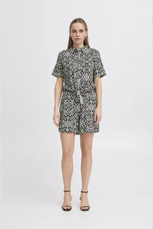 Ichi Blouse Ihlinno Sh2 20122921 204432 Black Diamond Ikat Dames