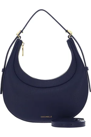 Coccinelle Leren Handtas Schoudertas Whisper Grained Leather Mini Bag Blauw