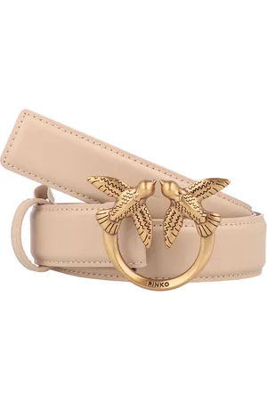Pinko Love Berry Riem Leer - Dames - 90 cm - -grigio fumo