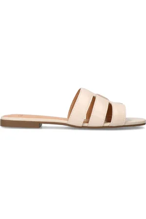 Manfield Dames - Witte leren slippers
