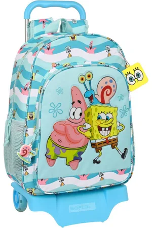 Spongebob Schoolrugzak met Wielen Stay positive Blauw (33 x 42 x 14 cm)