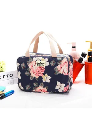 Merkloos Toilettas voor op reis, make-up tas, toilettas, grote draagbare waterdichte cosmetische scheertas, make-up organizer voor toiletartikelen, opbergtas voor in de badkamer voor vrouwen, meisjes, dames