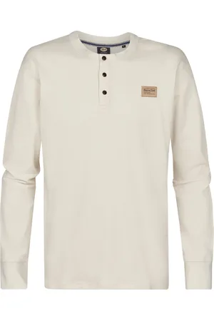 Petrol Industries Heren Logo T-shirt Lange Mouwen Shellview - Wit