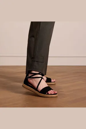 No Stress Dames - Zwarte suède sandalen met bandjes