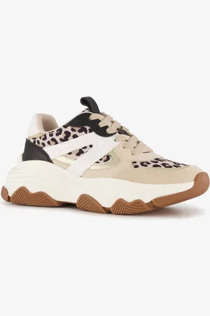 Blue Box Dames dad sneakers met luipaardprint -