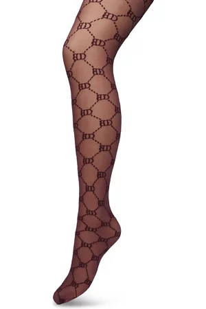 Bonnie Doon Geruite Panty 60 Denier Donker Roze Dames maat L/XL - BD logo - Ruitjes Patroon - Print - Gladde Naden - Maximaal Draagcomfort - Tights - Chique Panty - Feestelijk - Donkerroze - - BP221901.192
