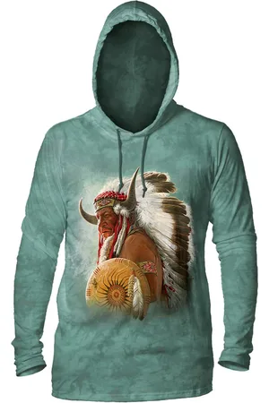 The Mountain Lightweight Hoodie Native American Portrait S