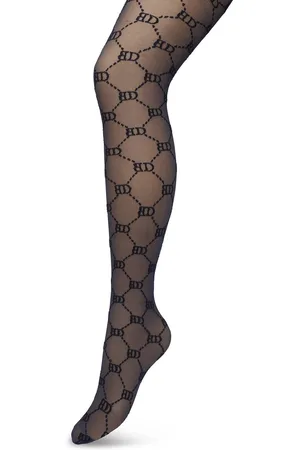 Bonnie Doon Geruite Panty 60 Denier Donker Blauw Dames maat L/XL - BD logo - Ruitjes Patroon - Print - Gladde Naden - Maximaal Draagcomfort - Tights - Chique Panty - Feestelijk - Donkerblauw - - BP221901.102