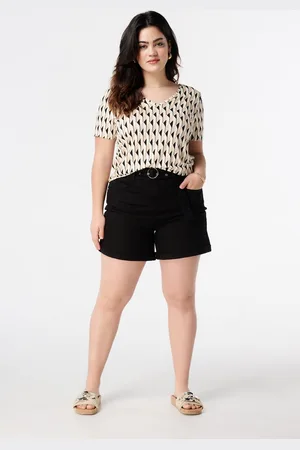 MS Mode Shorts Denim shorts met ceintuur