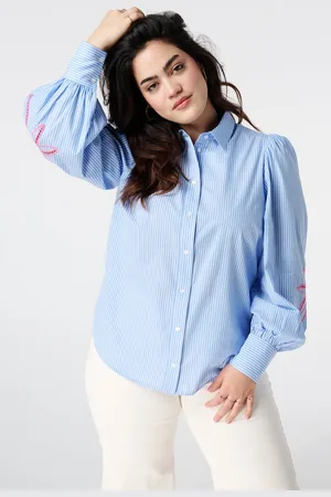 MS Mode Blouse Overhemdblouse met palm details