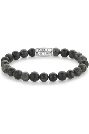 Rebel & Rose Rebel & and Rose - Armband - Green Rocks - 8mm Armband - RR-80107-S Heren
