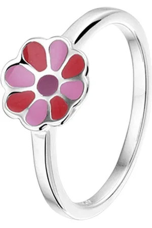 The Kids Jewelry Collection Ring Bloem - Zilver Gerhodineerd