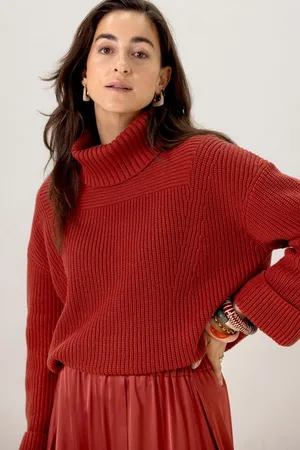 Sissy-Boy Donkerrode trui met turtle neck